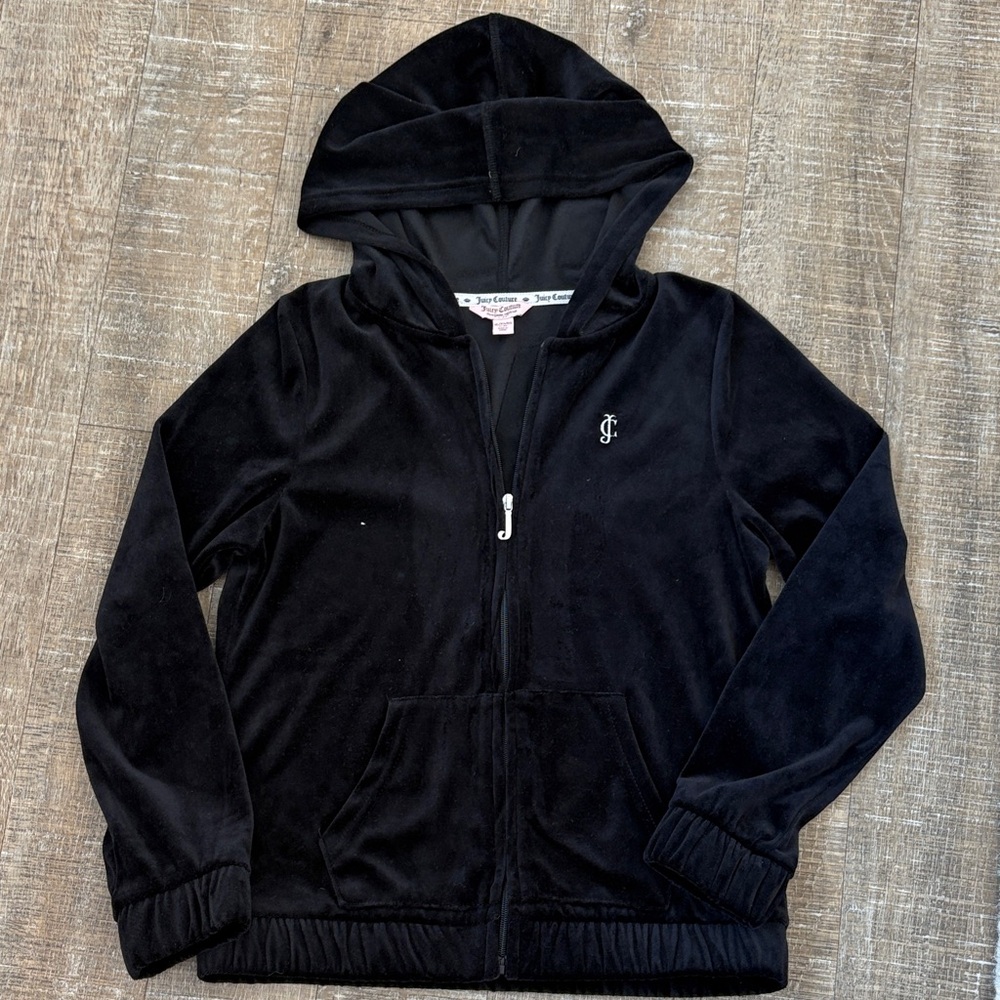 Juicy Couture Kids Black Velour Jacket